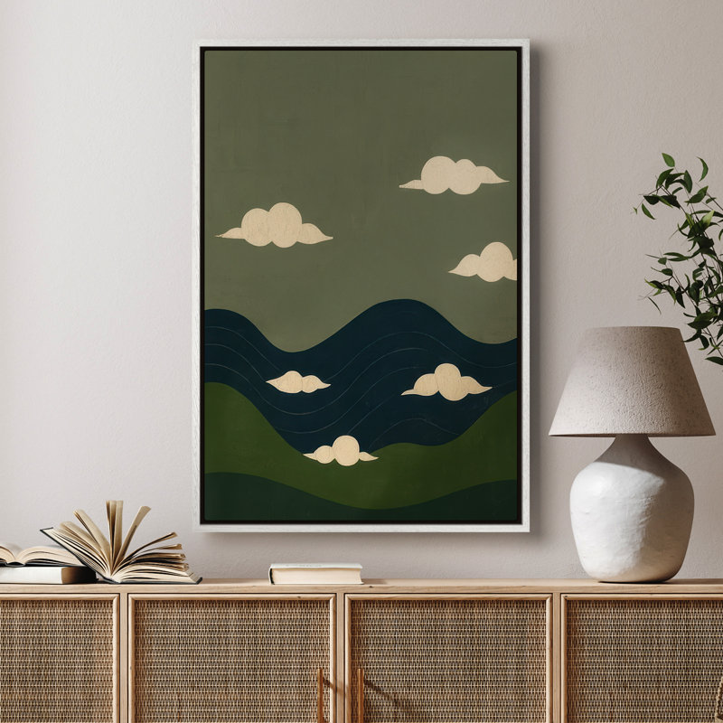 Art mural encadré, impressions murales abstraites rétro pour chambre à coucher - 24 po x 36 po, Blanc
