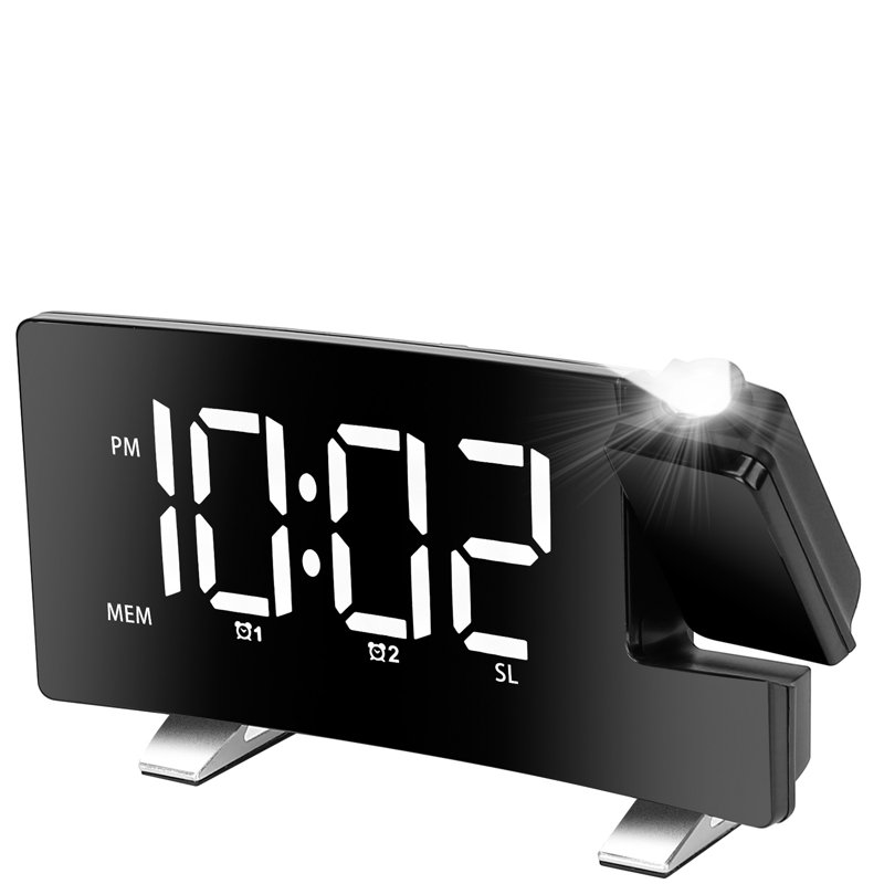 Réveille-matin numérique avec alarme électrique et numérique, Blanc