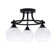 Paramount 3 Light Semi-Flush Shown In Matte Black Finish With 5.75" White Marble Glass