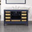 Minnich 48 In. Blue Single Sink Bath Vanity With Carrara Quartz Top And Undermount Porcelain Sink
