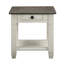 Table de bout Verduzco 24 "deux tons gris antique avec tiroir de rangement et tablette ouverte-899088821