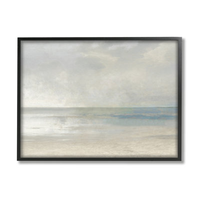 «Sandy Tide Ocean Horizon» par Christy McKee - cadre flottant, impression sur bois