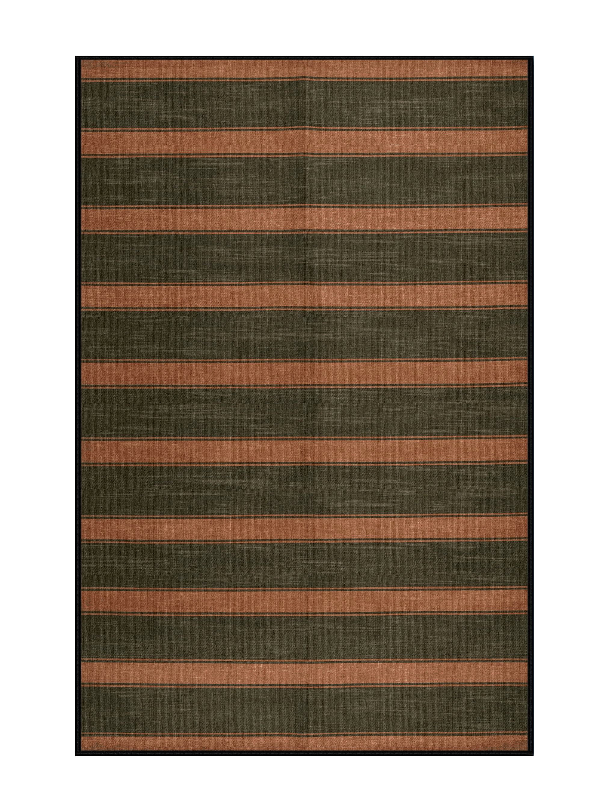 Hokku Designs Machine Washable Horizontal Stripes Brown Area Rug | Wayfair