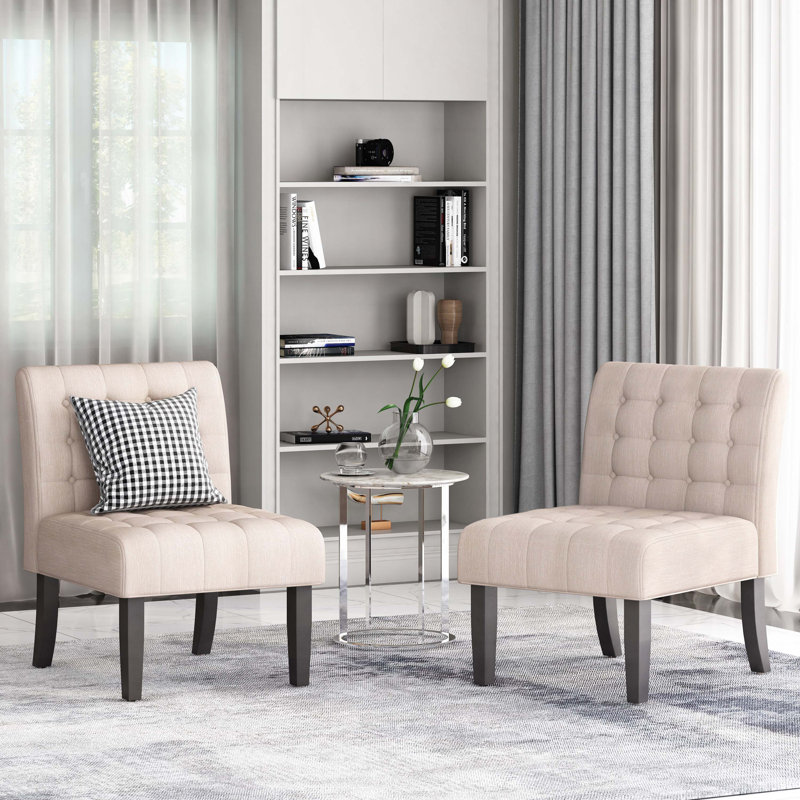 Chaise d'appoint rembourrée avec 4 pieds en bois