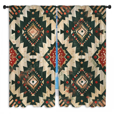 Rideaux de fenêtre à motif tribal Southwestern