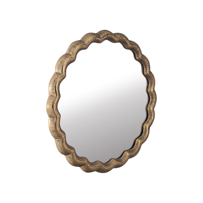 Aluminum Wave Mirror Medium, Gold, 20" x 20"