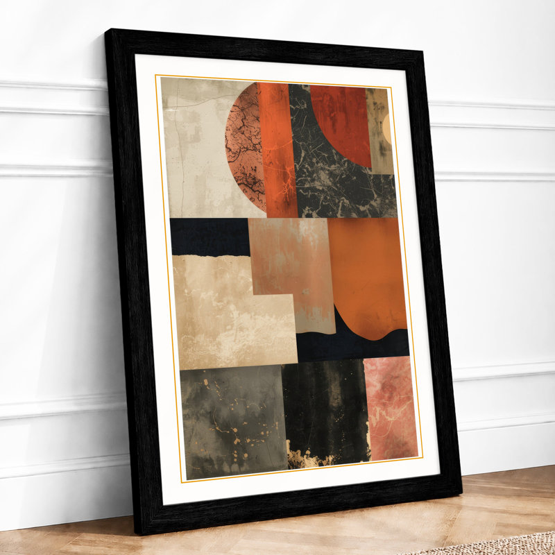 Rust and Geometry Industrial - Framed Print, A3 - 42.0 x 29.7 cm, Black