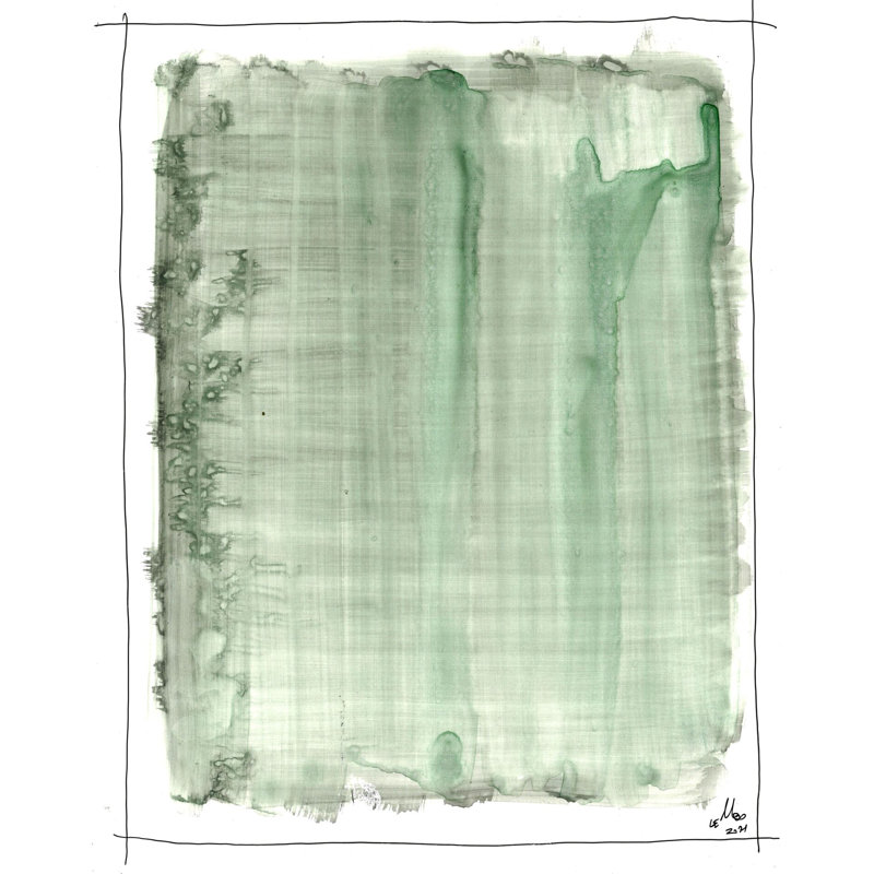 Gray Green Print by Mark Lembo, 32" H x 24" W, Wrapped Canvas