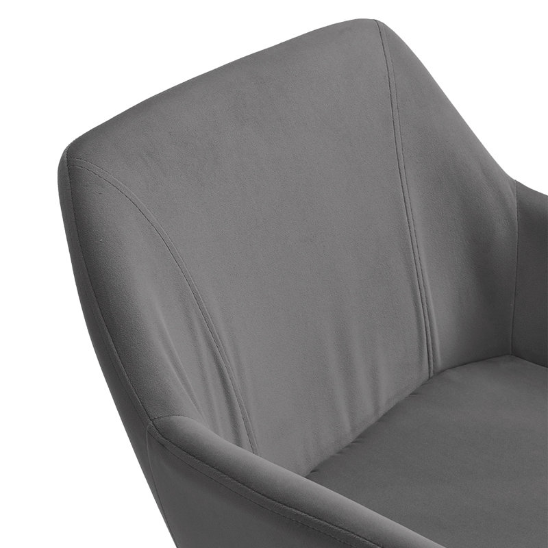 35cm H Upholstered Low Back Armchair, Grey