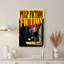 Affiche vintage du film Pulp Fiction avec une femme tenant un pistolet - Toile murale-583397444