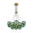 Newtown 19-Light Modern Cluster Sputnik Green Glass Bubble Chandelier
