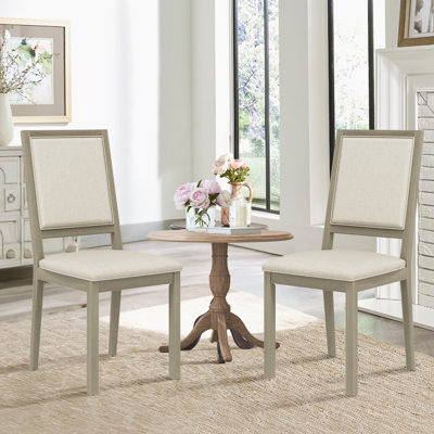 Upholstered Solid Wood Fabric Dining Chair