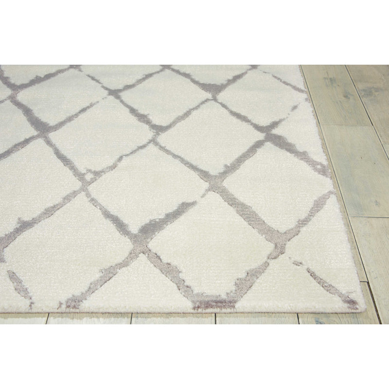 Tapis blanc moderne Cannes, Rectangle 5 pi 6 po x 8 pi