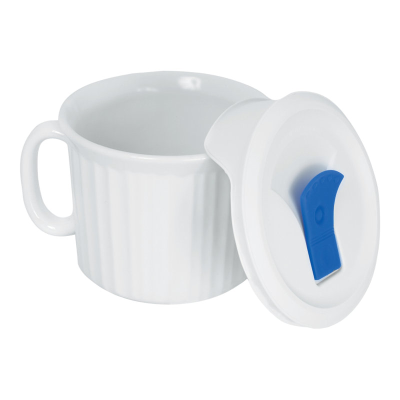 Grande tasse à soupe avec couvercle en plastique ventilé Petya, Blanc