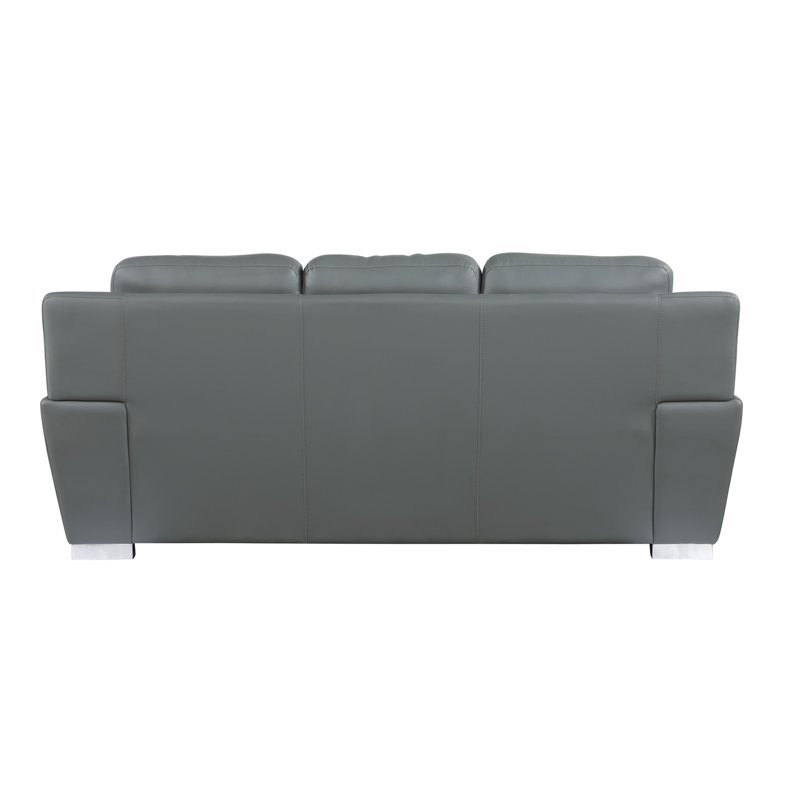 Canapé en cuir véritable, Cuir gris