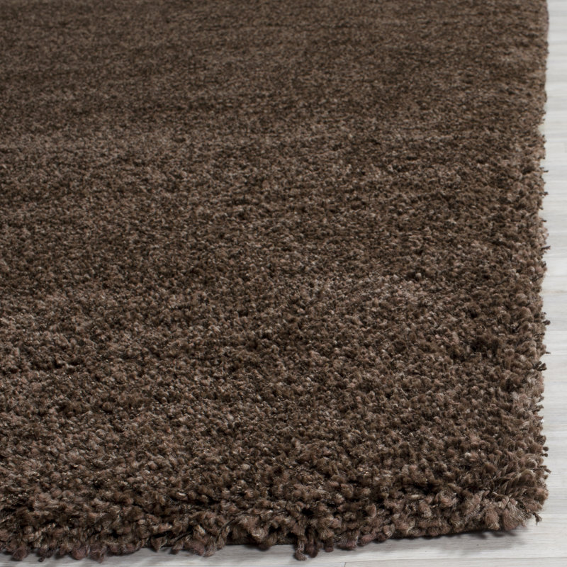 Tapis performance à poil long de couleur unie Vandoren, Chocolate, Rectangle 9 pi 6 po x 13 pi