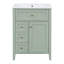 Meuble-lavabo de 24 po avec lavabo, panneau de fibres à densité moyenne et bois d'hévéa, 3 tiroirs et armoire avec tablettes réglables-1266079318-1266079325-1266079314