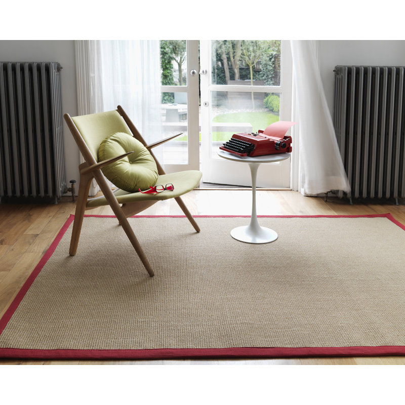 Essie Sisal Linen/Red Rug, Rectangle 200 x 300cm