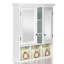 Armoire de salle de bain 2 portes avec miroir - hauteur de tablette réglable, 3 paniers de décoration de Noël pour salle de bain, cuisine, tablette de salle de lavage, arbre