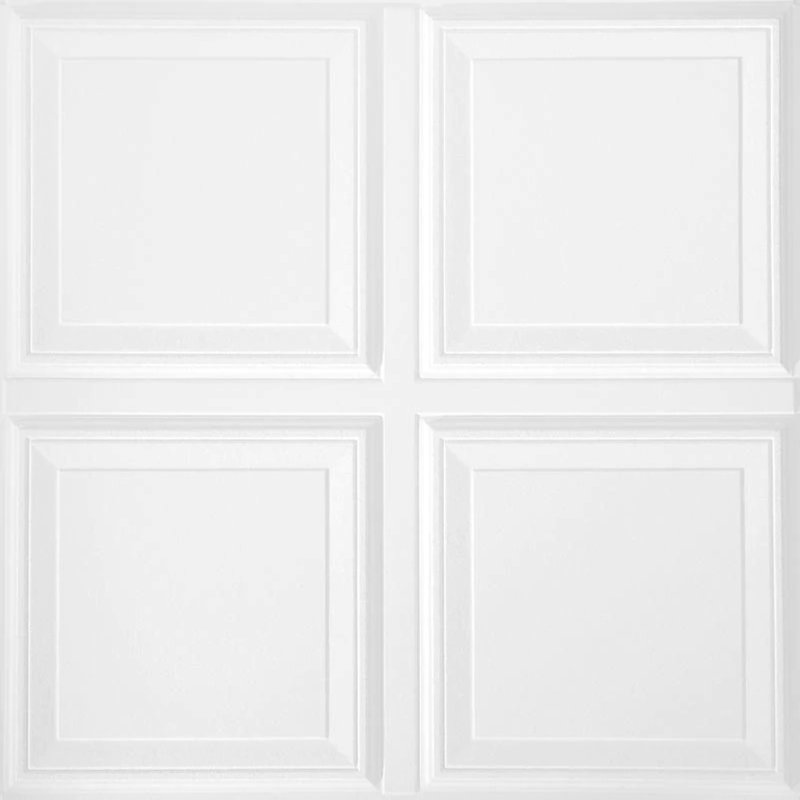 Scalloped White Mineral Fiber Drop Ceiling Tile Set