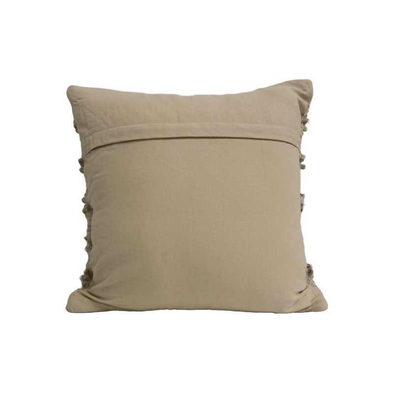 Nancy Beige Wool and Cotton Textured Throw Pillow