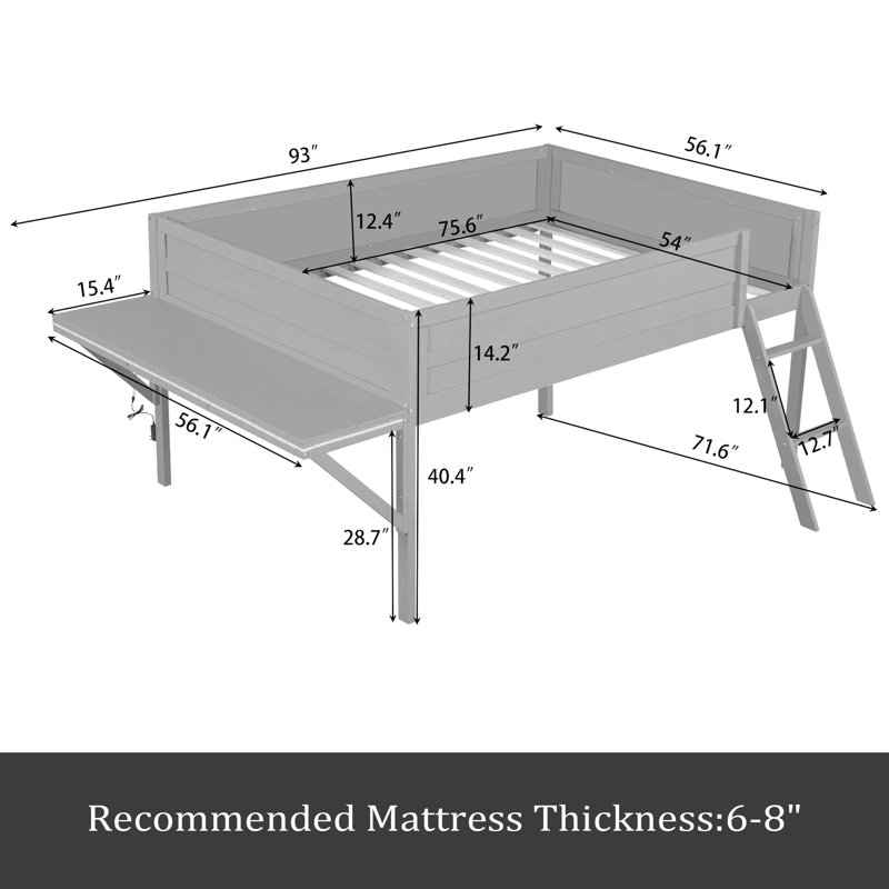 Lit mezzanine Wood Gaming, Double