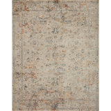 Kanesha Abstract Silver/Spice Area Rug