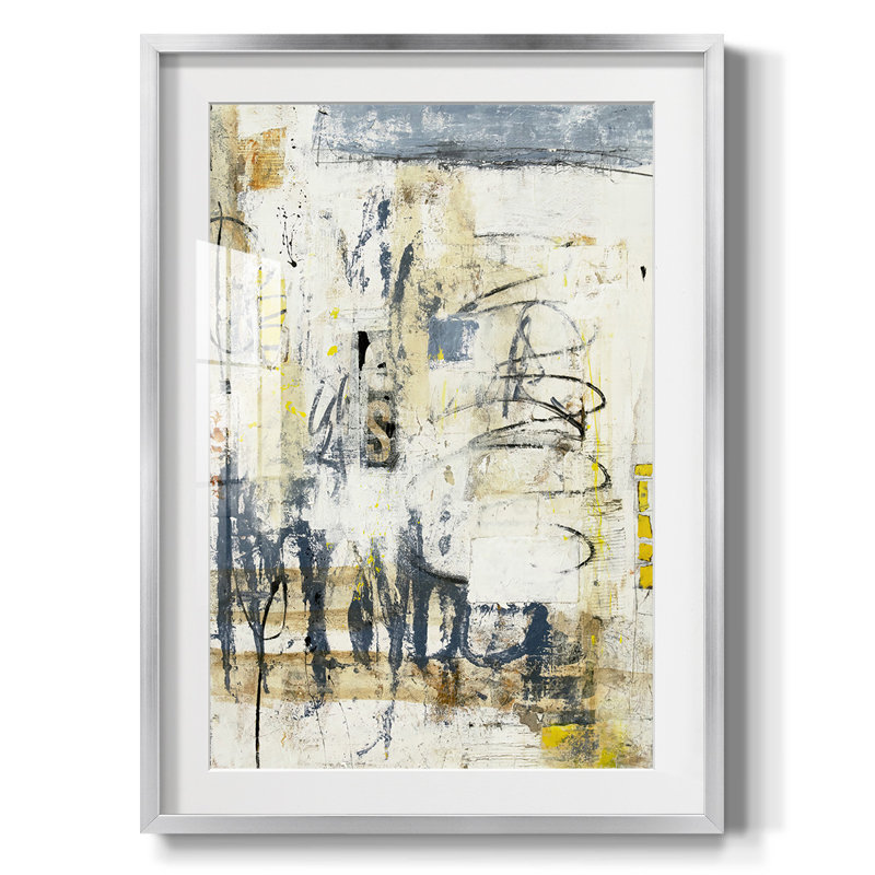 Reproduction imprimée encadrée, Blanc, Papier avec cadre argenté