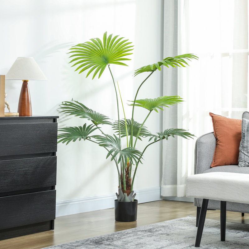 Faux Palm Tree in Pot, 145cm H x 18cm W x 18cm D