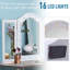 Larose Trifold Tabletop Mirror w/16 LED Lights 73x53.5cm White