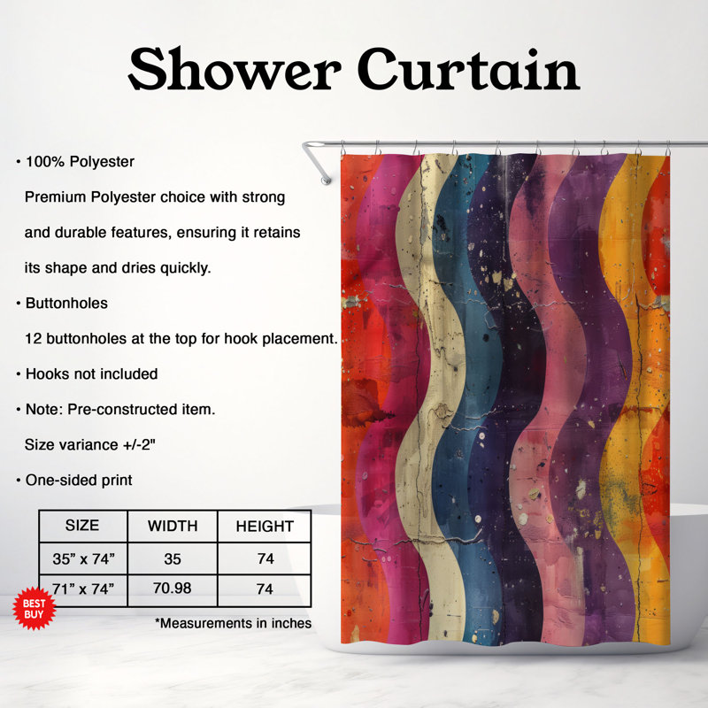 Affiche rustique - Rideau de douche Premium, H 74 po x l 71 po