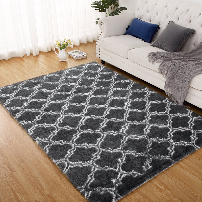 Shag Rugs for Living Room Moroccan Area Rugs for Bedroom Fluffy Fuzzy Shag Shaggy Carpet Modern Soft Plush Fur Rug for Kids Room Bedroom Dorm Decor Playroom
