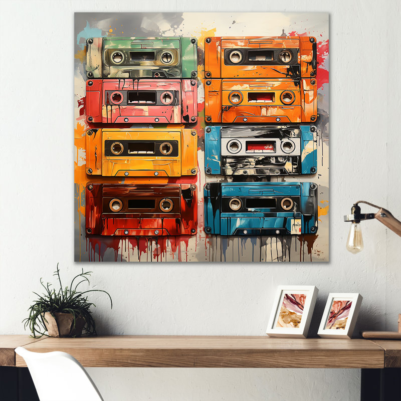Timeless Tracks Cassette Tapes - Cassette Tapes, art mural en métal, H 16 po x l 16 po