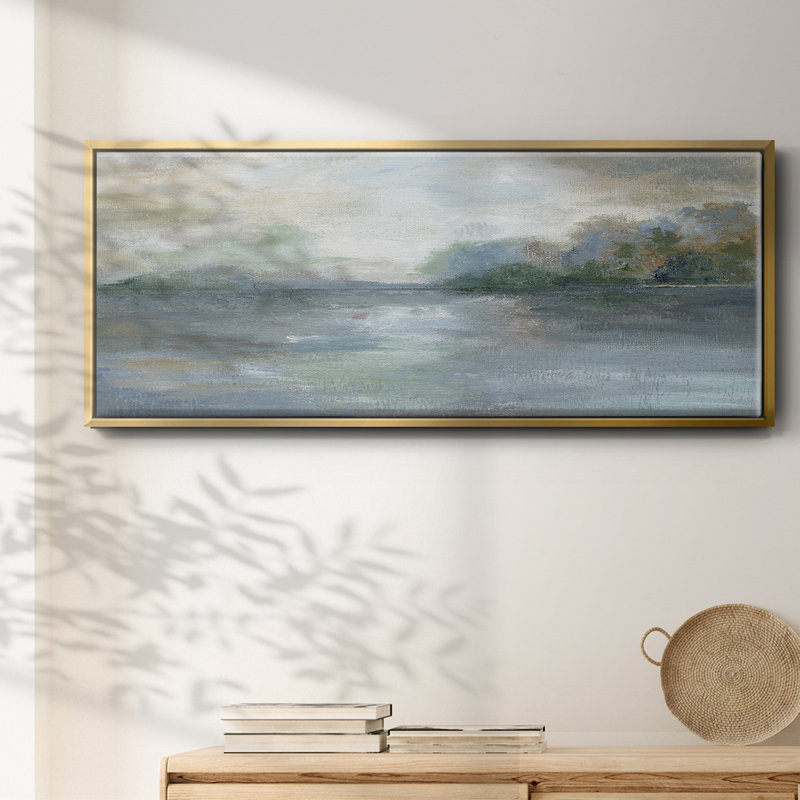 Blue Ethereal- Framed Canvas, 12" H x 30" W