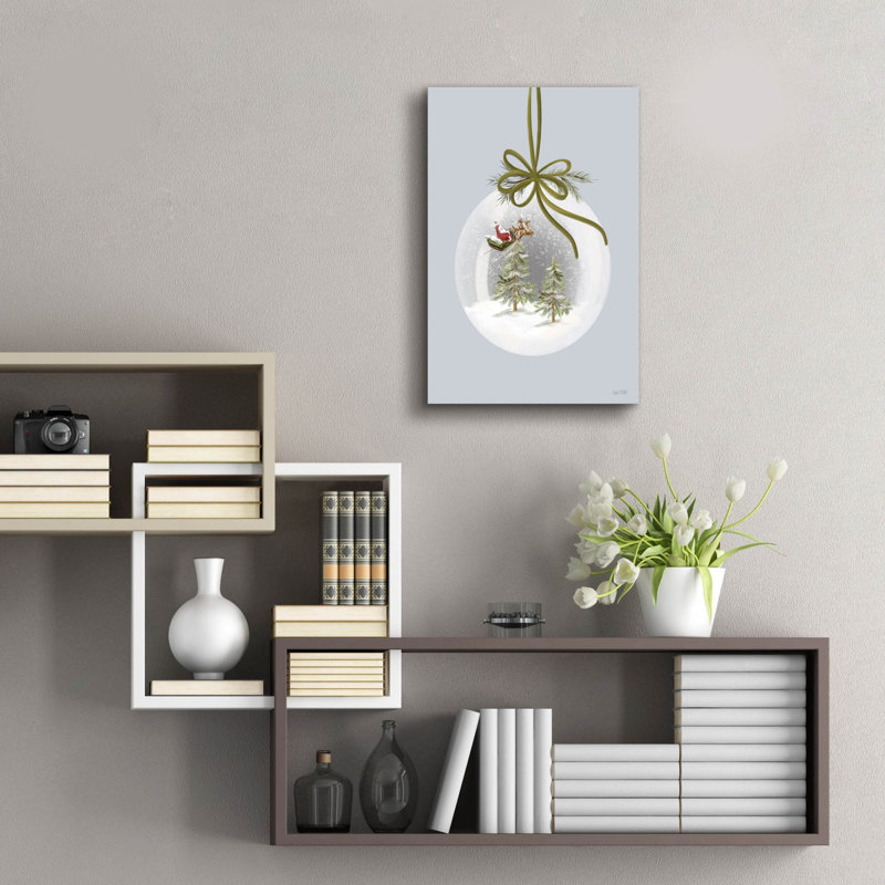  «Sleighride Snow Globe Ornament» par House Fenway, art mural en verre acrylique, 16 po x 24 po, H 24 po x l 16 po