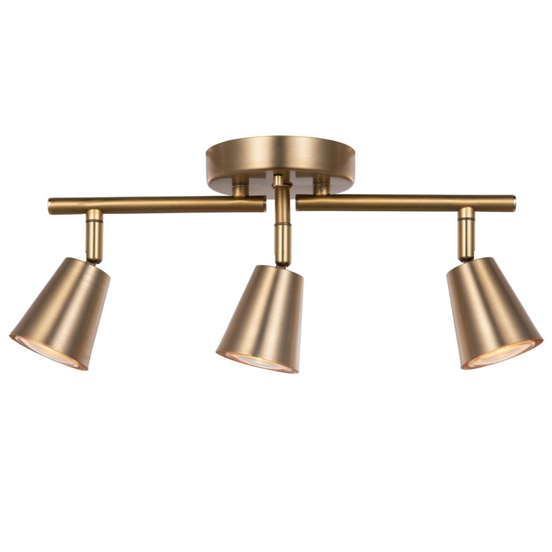 13.8" 3 -Light Track Lighting Kit,Matte Brass Finish Adjustable Flexibly Rotatable