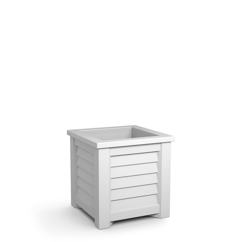 Lakeland Square Resin Planter with Water Reservoir, 16" H x 16" W x 16" D, White