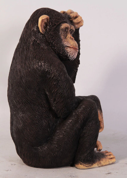 Rube Monkey Chimpanzee Sitting Life Size Statue