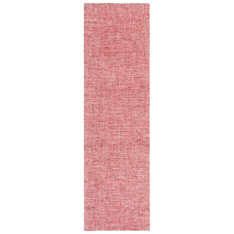 Pine 704 Hand Tufted Wool; Cotton; Latex No Pattern Rug in Red, Runner 2'3" x 8'