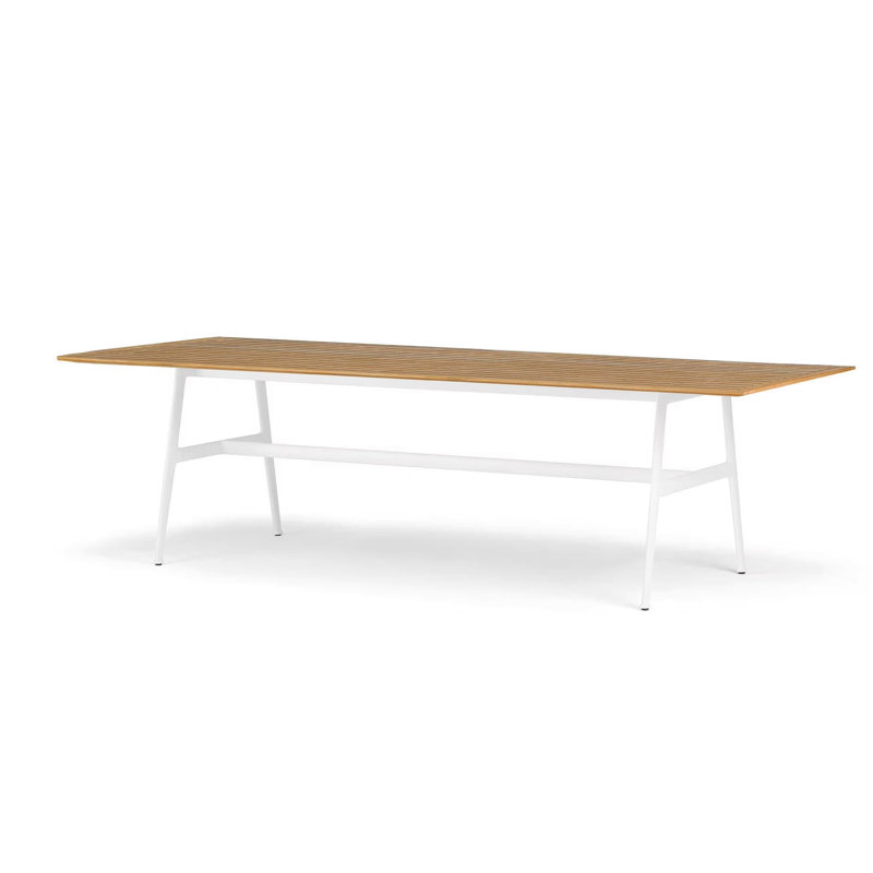 Seax Outdoor Dining Table, Talc, 39.25" W x 86.5" L