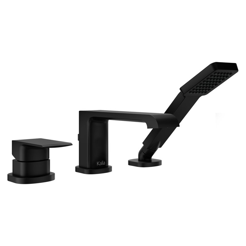 Sobrio 1 Handle Deck Roman Tub Faucet, Matte black 