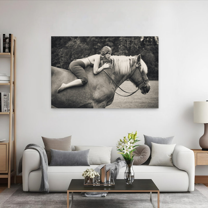 Art rétro rétro, portrait équestre classique, 40" H x 60" W