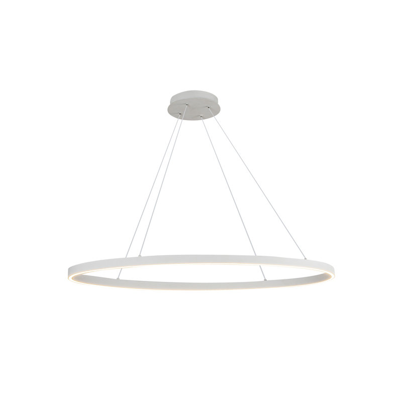 Ovale 1 - Light LED Unique/Statement Pendant,  1.5" H x 39.375" W x 15.75" D, White