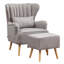 Kiro Upholstered Wingback Chair with Footstool-50289927