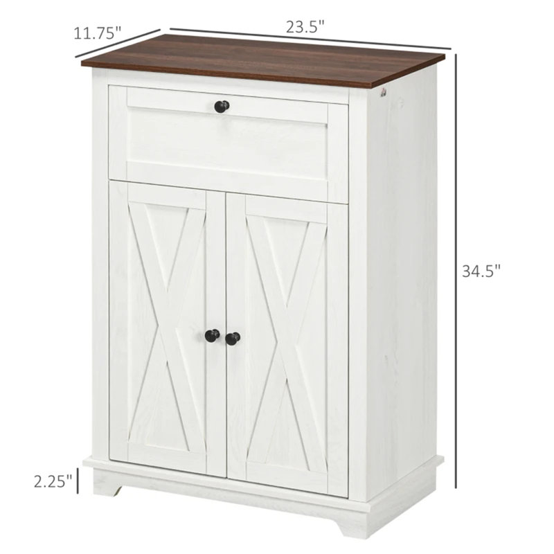 Armoire de rangement moderne, Brun foncé / blanc