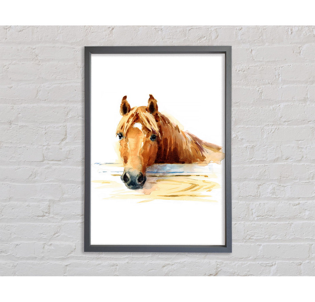 Horse At The Stables - Einzelbildrahmen Kunstdrucke auf Leinwand