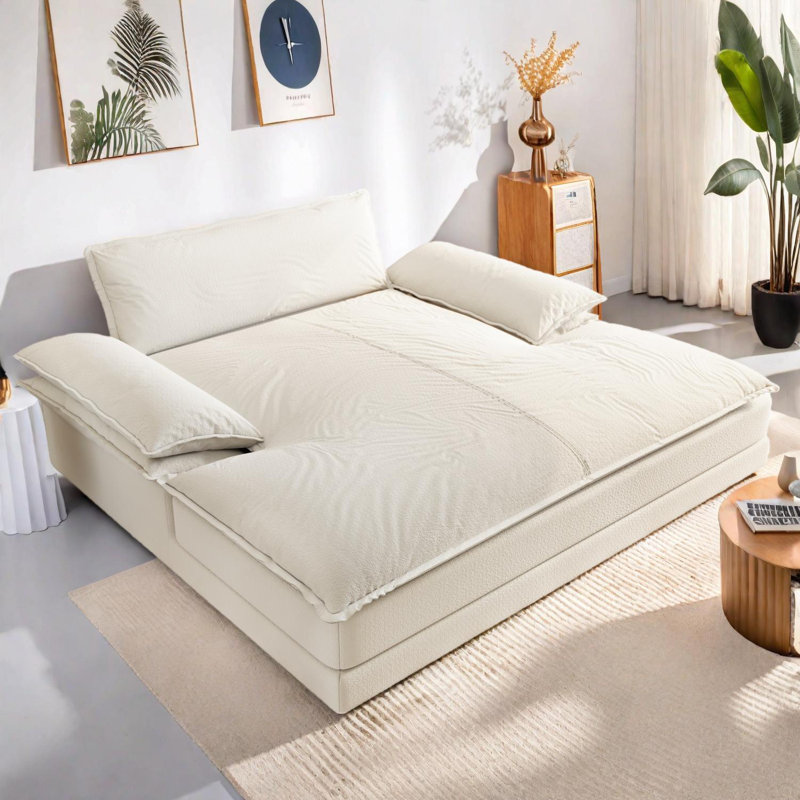 Chaise longue moderne surdimensionnée avec design détachable, Beige