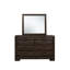 Commode 8 tiroirs de style contemporain avec finition espresso chaude et façade surélevée pour les chambres à coucher modernes