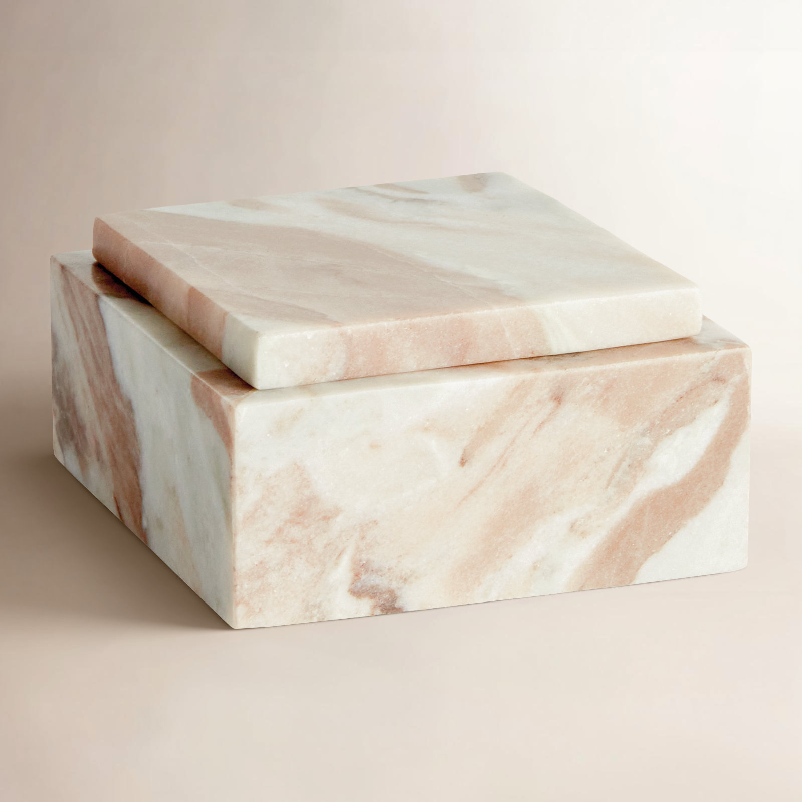 Brayden Studio® Jaqueline Storage Box, 2.5" H x 5" W x 5" D, Brown/White