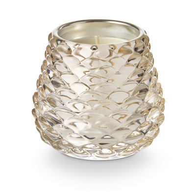 Winter White Glass Pinecone Candle
